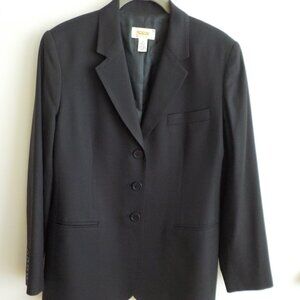 Talbots Blazer - VINTAGE- Dark Navy Blue - Size 6 Petite- 100% wool - (577)